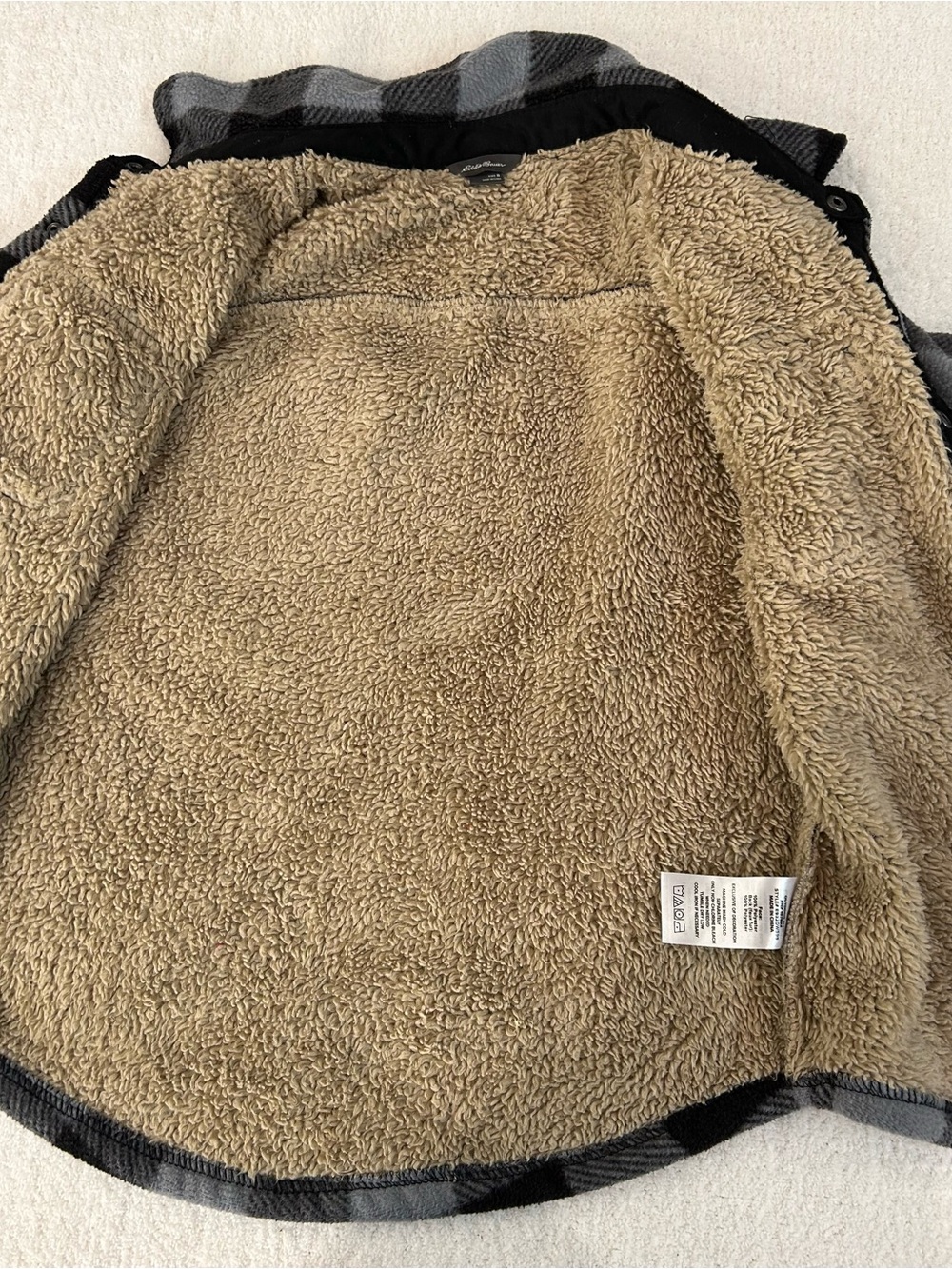 Eddie Bauer Boys Kids 8 Sherpa Lined Buffalo Plaid Shacket Jacket - Picture 7 of 10